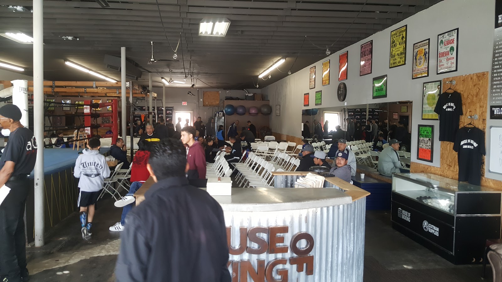 Members and families inside House of Boxing