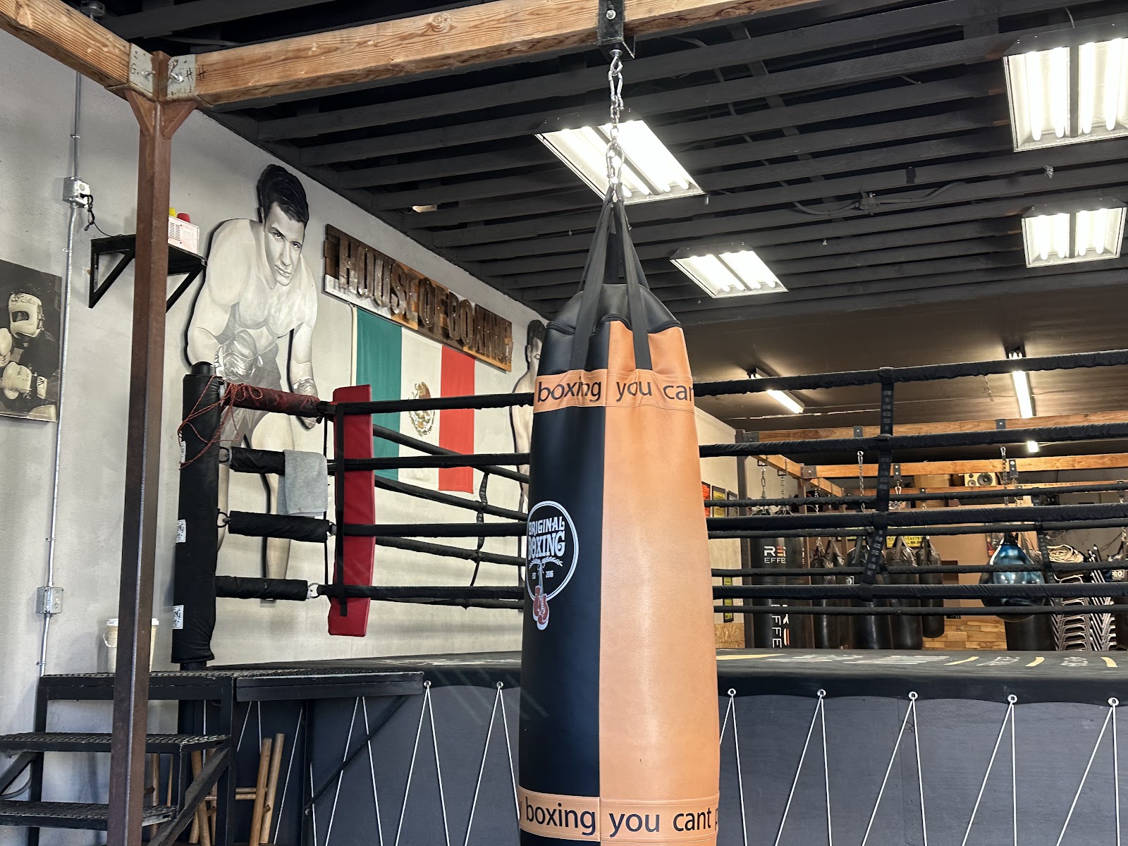 The boxing ring at House of Boxing, home of caneloteam